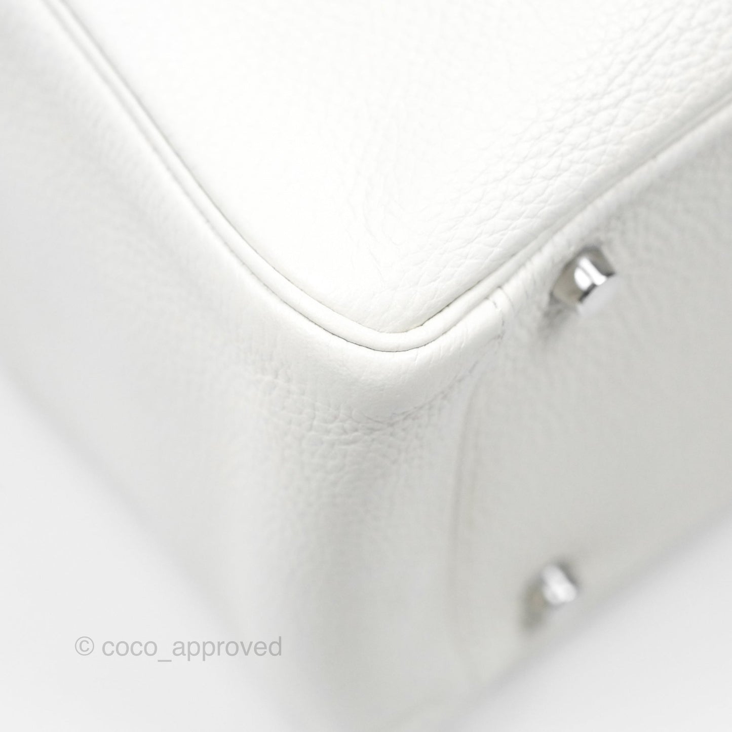 Hermès Lindy 30 White Clemence Palladium Hardware