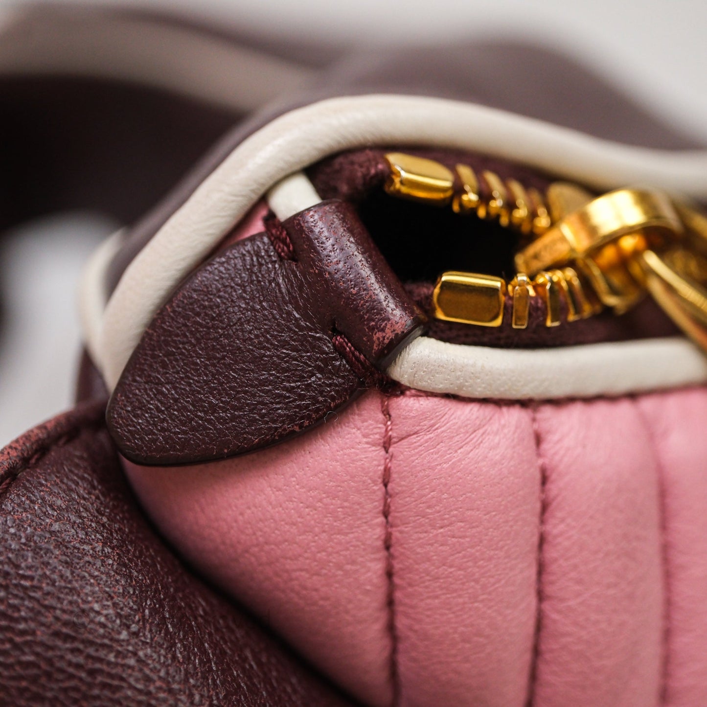 Miu Miu Bumbag Burgundy/Pink Gold Hardware