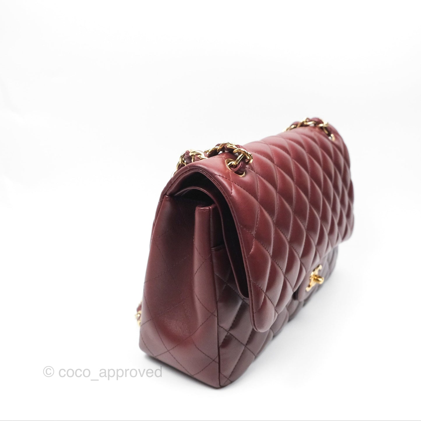 Chanel Jumbo Double Flap Burgundy Lambskin Gold Hardware