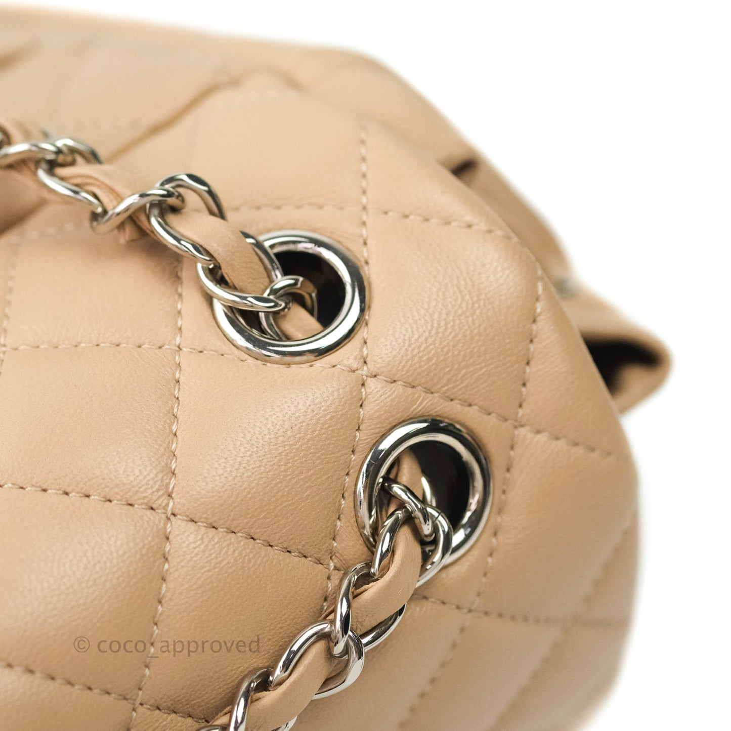 Chanel Quilted Small Urban Spirit Backpack Lambskin Beige Silver Hardware