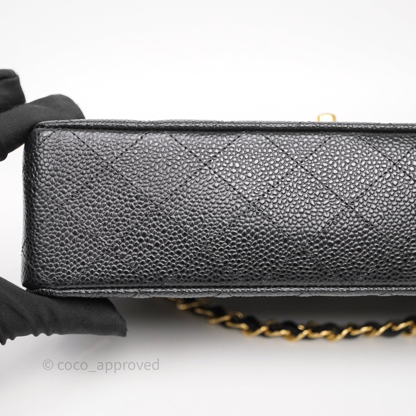 Chanel Classic M/L Medium Flap Quilted Black Caviar Gold Hardware