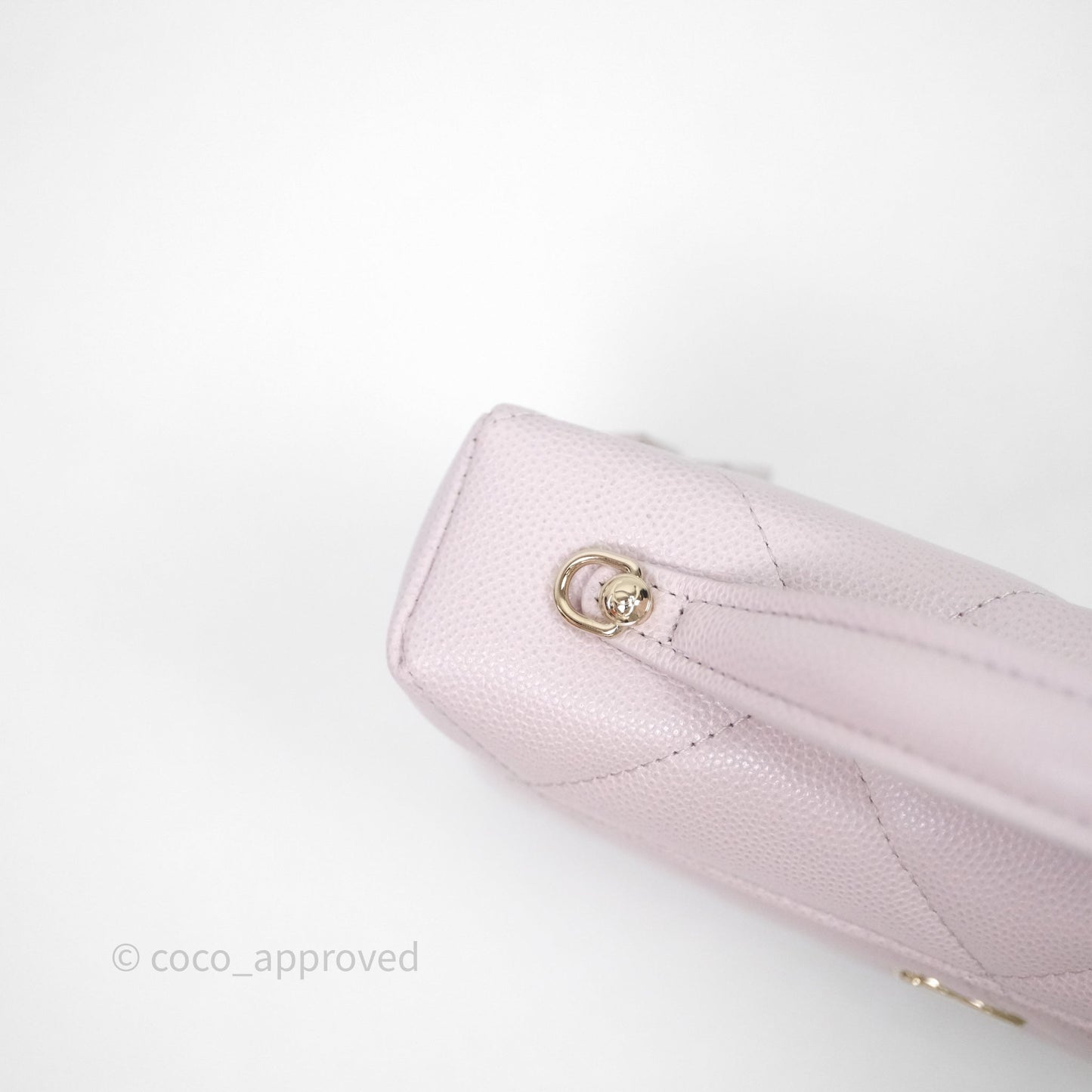 Chanel Top Handle Long Vanity with Chain Light Lilac Pink Caviar Gold Hardware