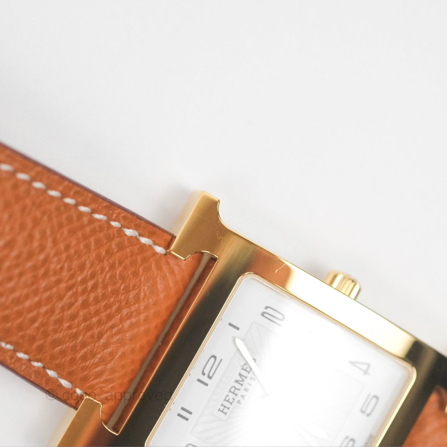 Hermès Heure H TGM 34mm Watch Gold Epsom Gold Hardware