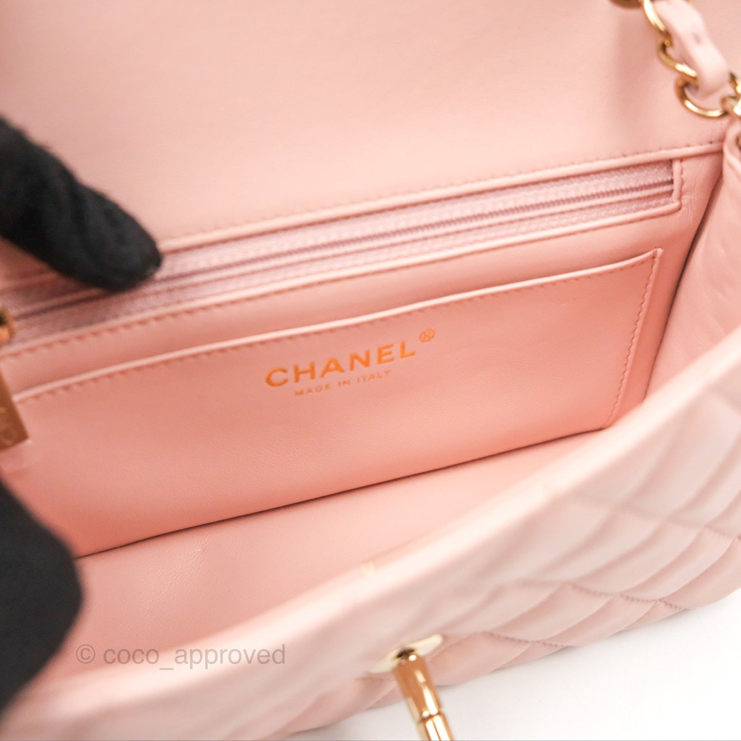Chanel Quilted Mini Rectangular Flap Pink Lambskin Gold Hardware