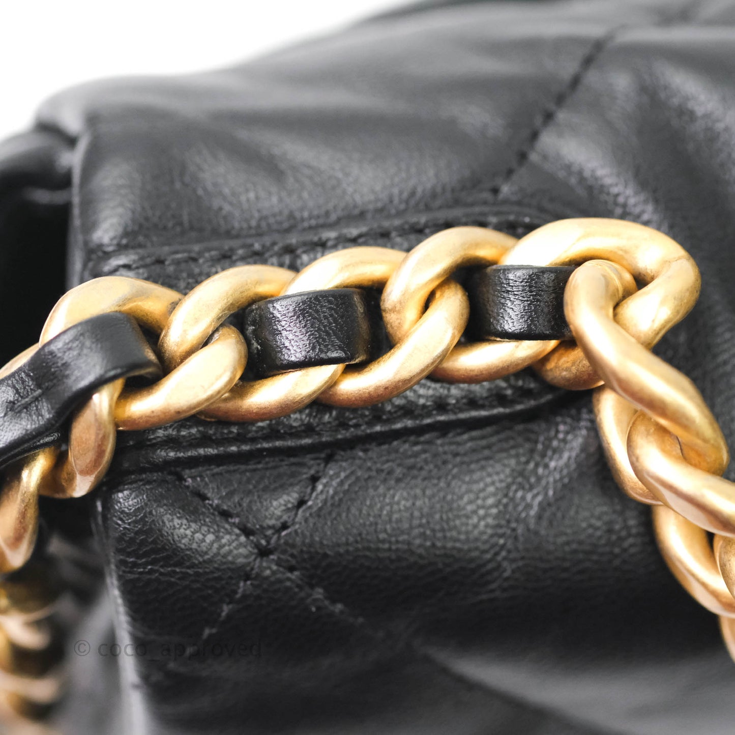 Chanel 19 Small Black Goatskin Mixed Hardware Goatskin