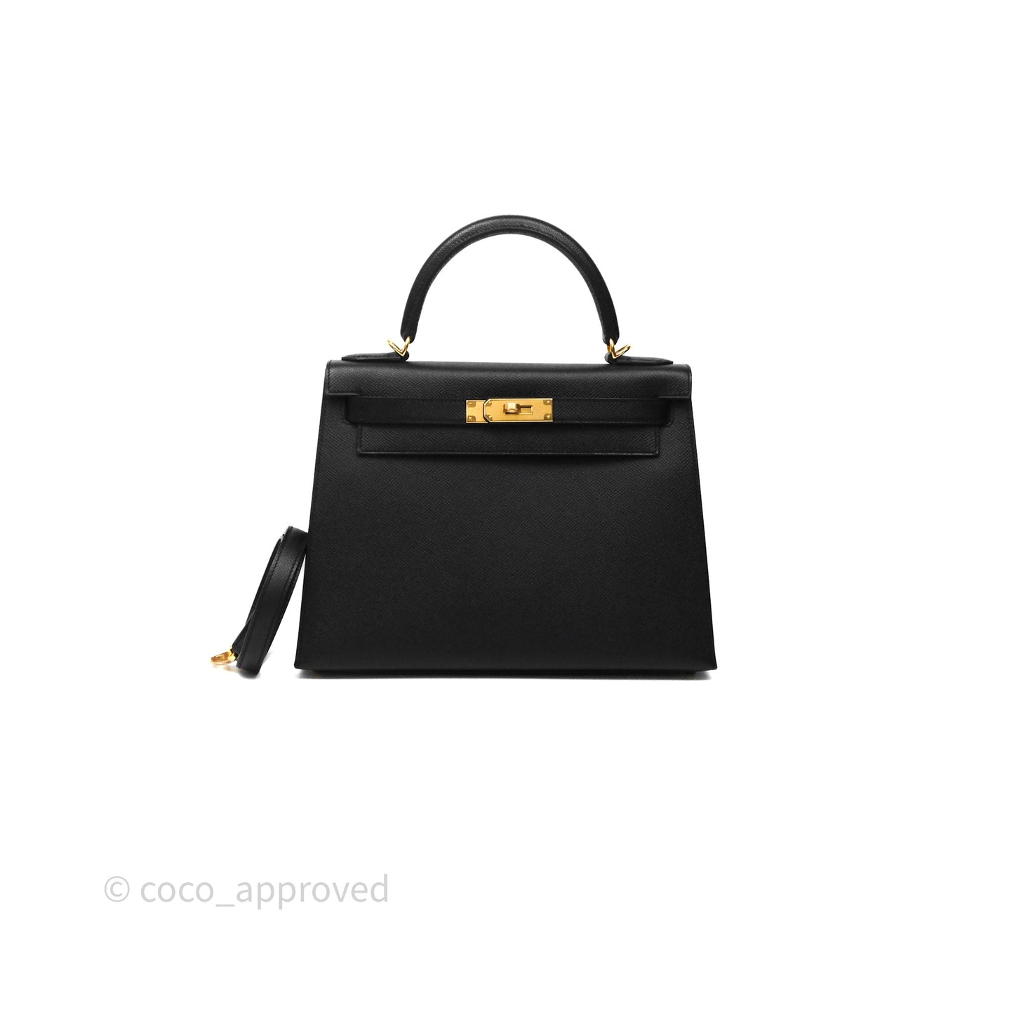 Hermès Kelly 28 Noir 89 Epsom Gold Hardware