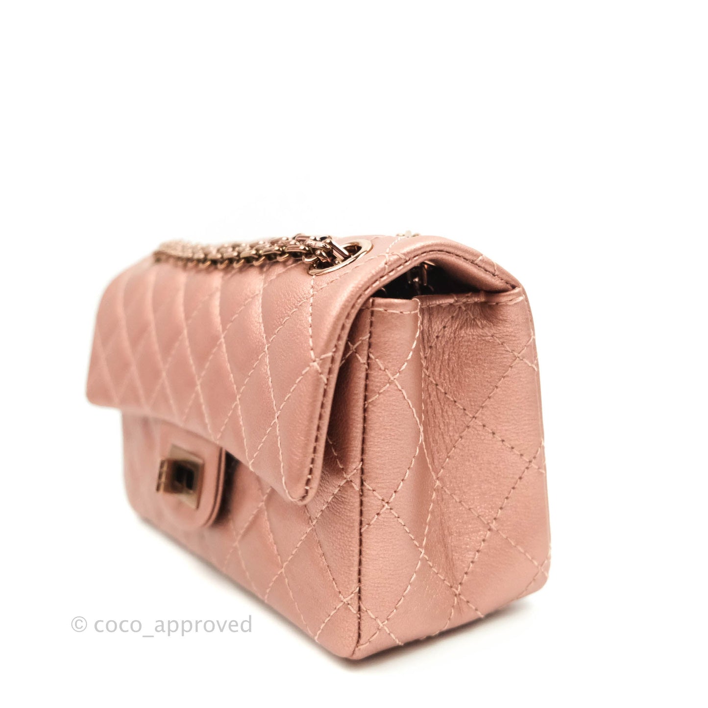 Chanel Mini Reissue 224 Metallic Calfskin Rose Gold