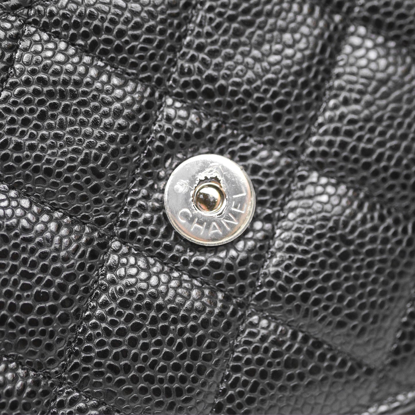 Chanel Quilted Classic Wallet On Chain WOC Black Caviar Silver Hardware