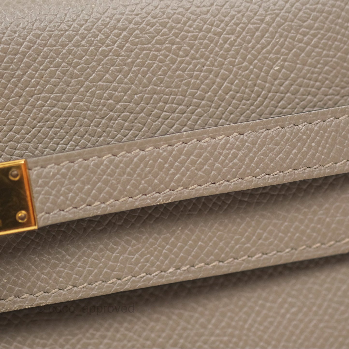 Hermès Kelly Wallet Gris Asphalte M8 Epsom Gold Hardware