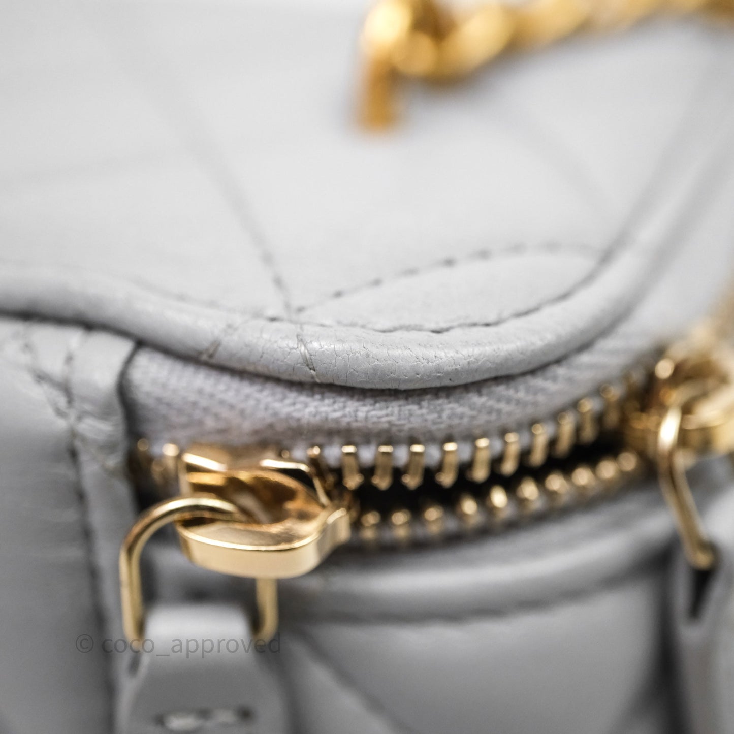Chanel Vanity with Adjustable Chain Grey Lambskin Aged Gold Hardware