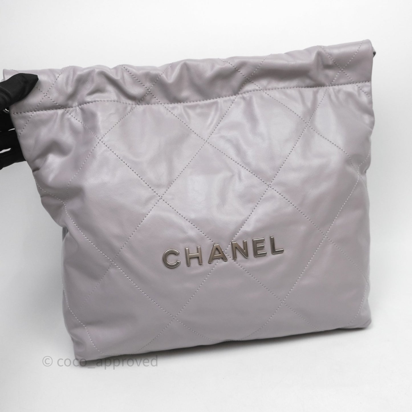 Chanel 22 Small Grey Aged Calfskin Matte Silver Hardware