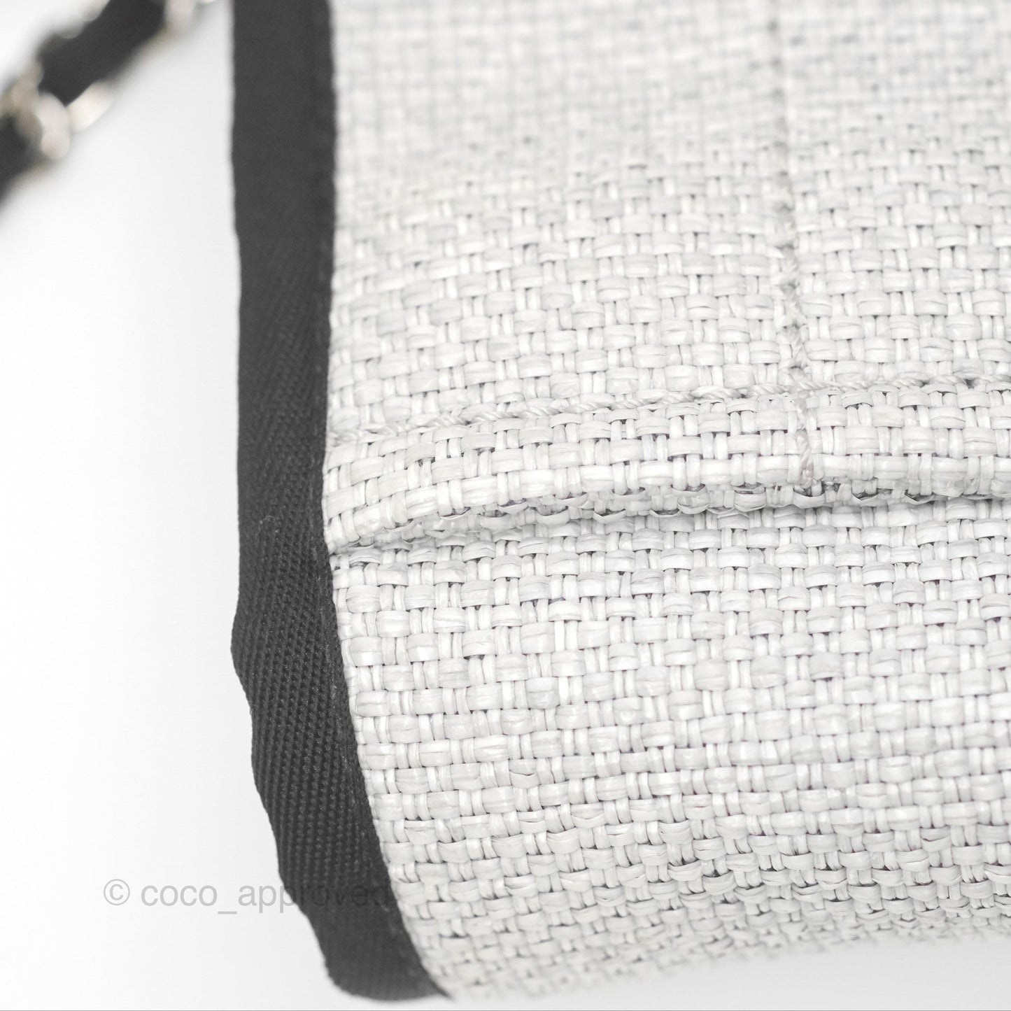 Chanel Medium Deauville Tote Light Grey Canvas