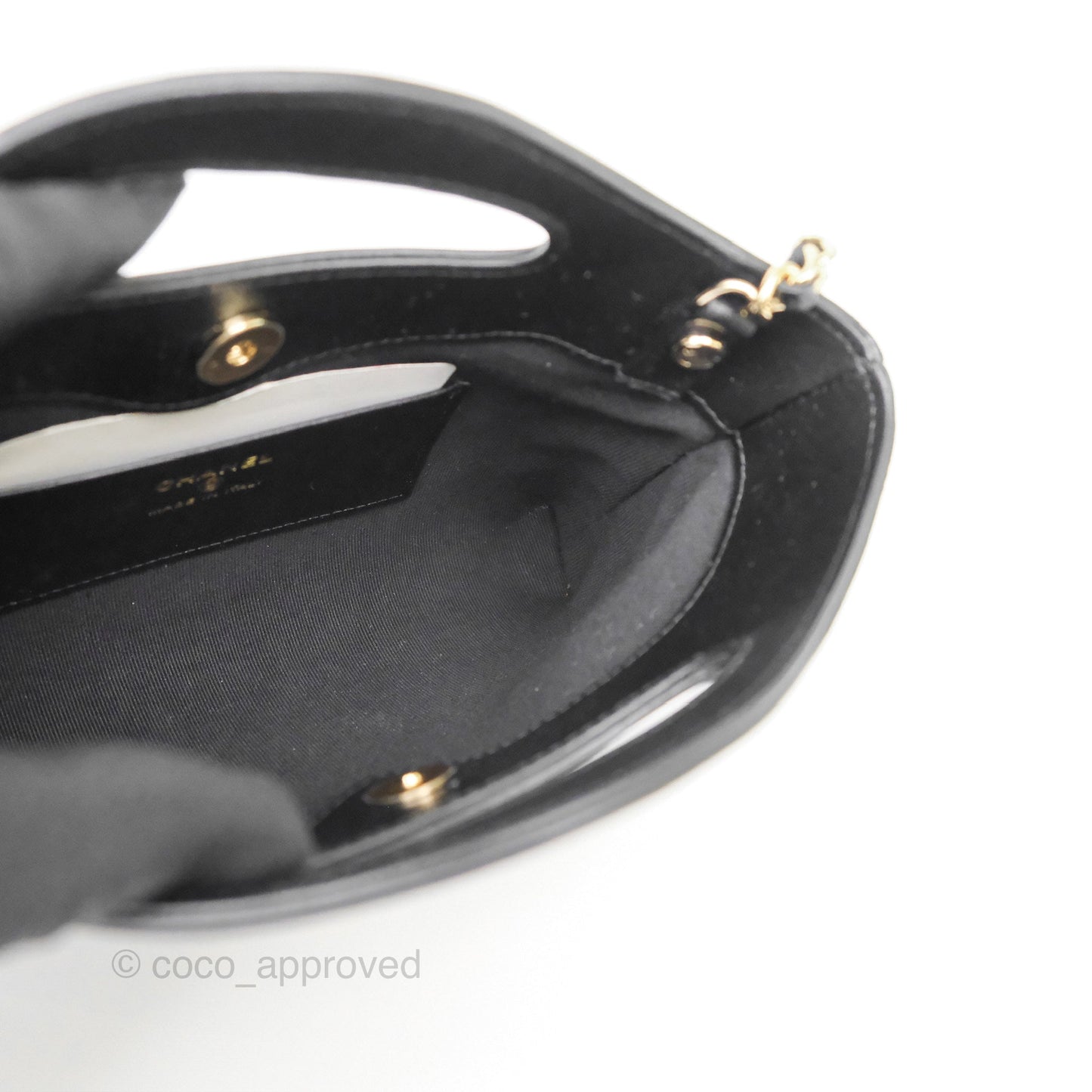 Chanel Nano 31 Black Shiny Calfskin Gold Hardware