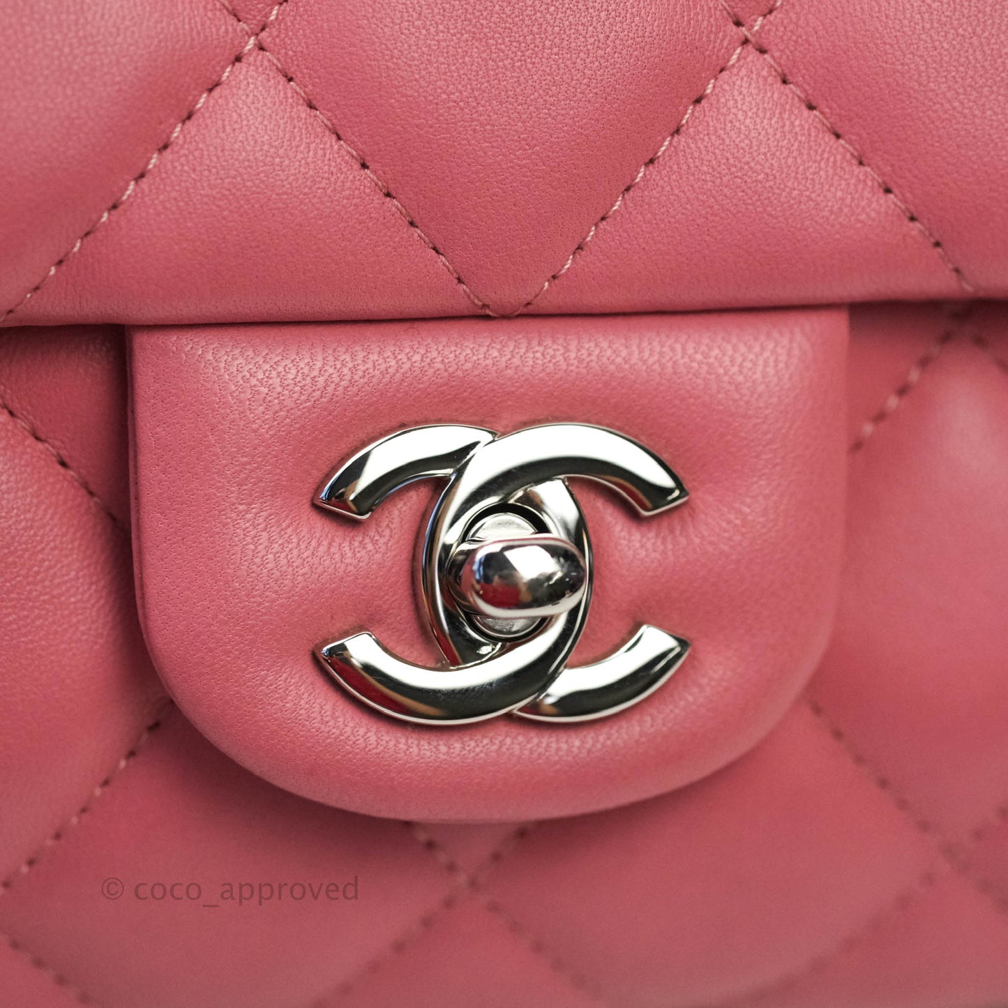 Chanel Quilted Clutch with Chain Lambskin Pink Silver Hardware