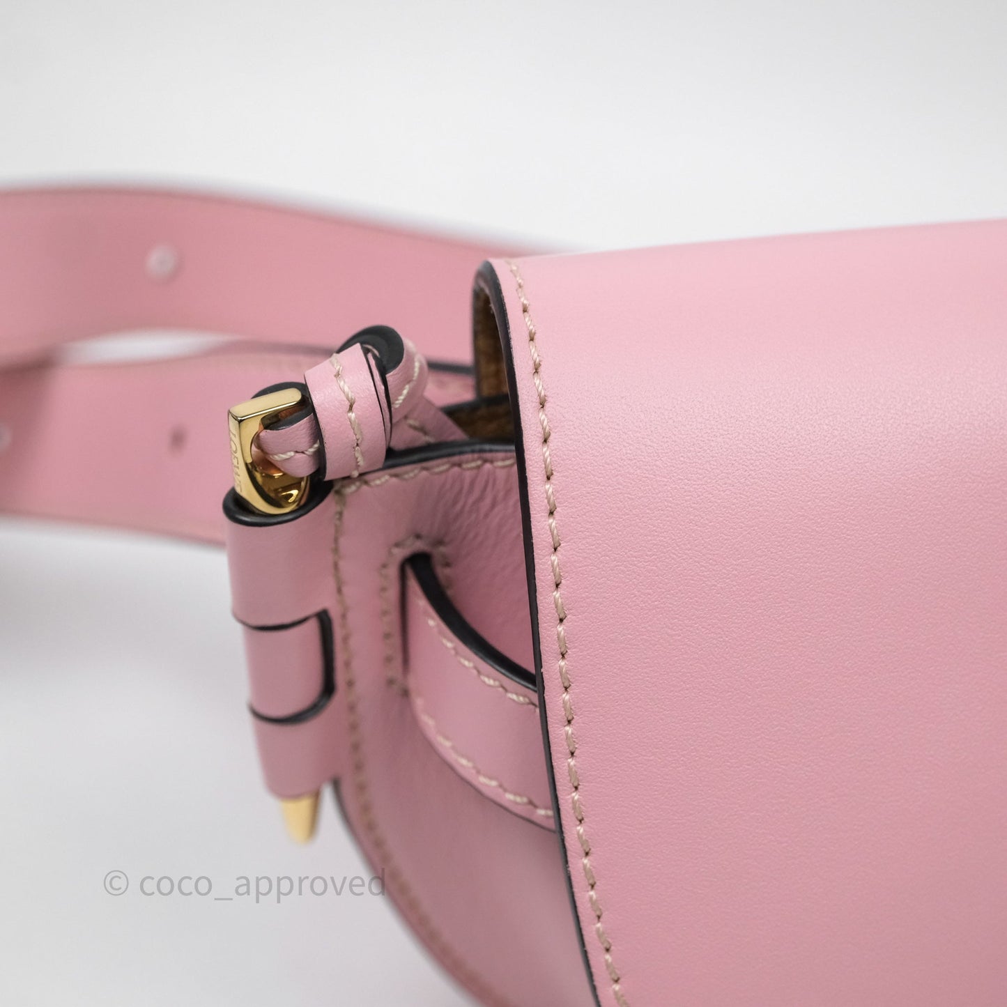 Loewe Mini Gate Belt Bag in Soft Calfskin Pink