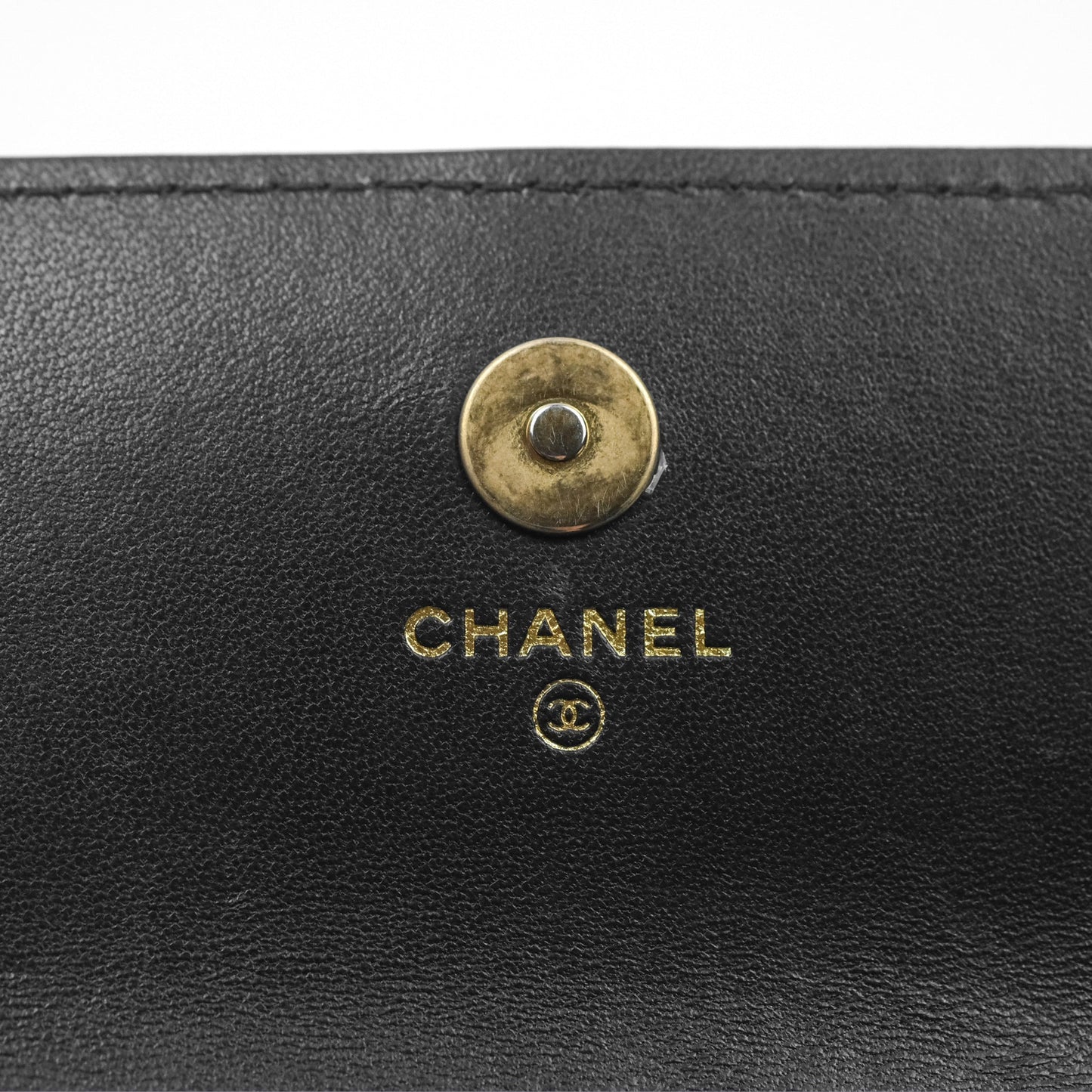 Chanel Mini WOC Phone Holder with Camellia Adjustable Chain Black Lambskin