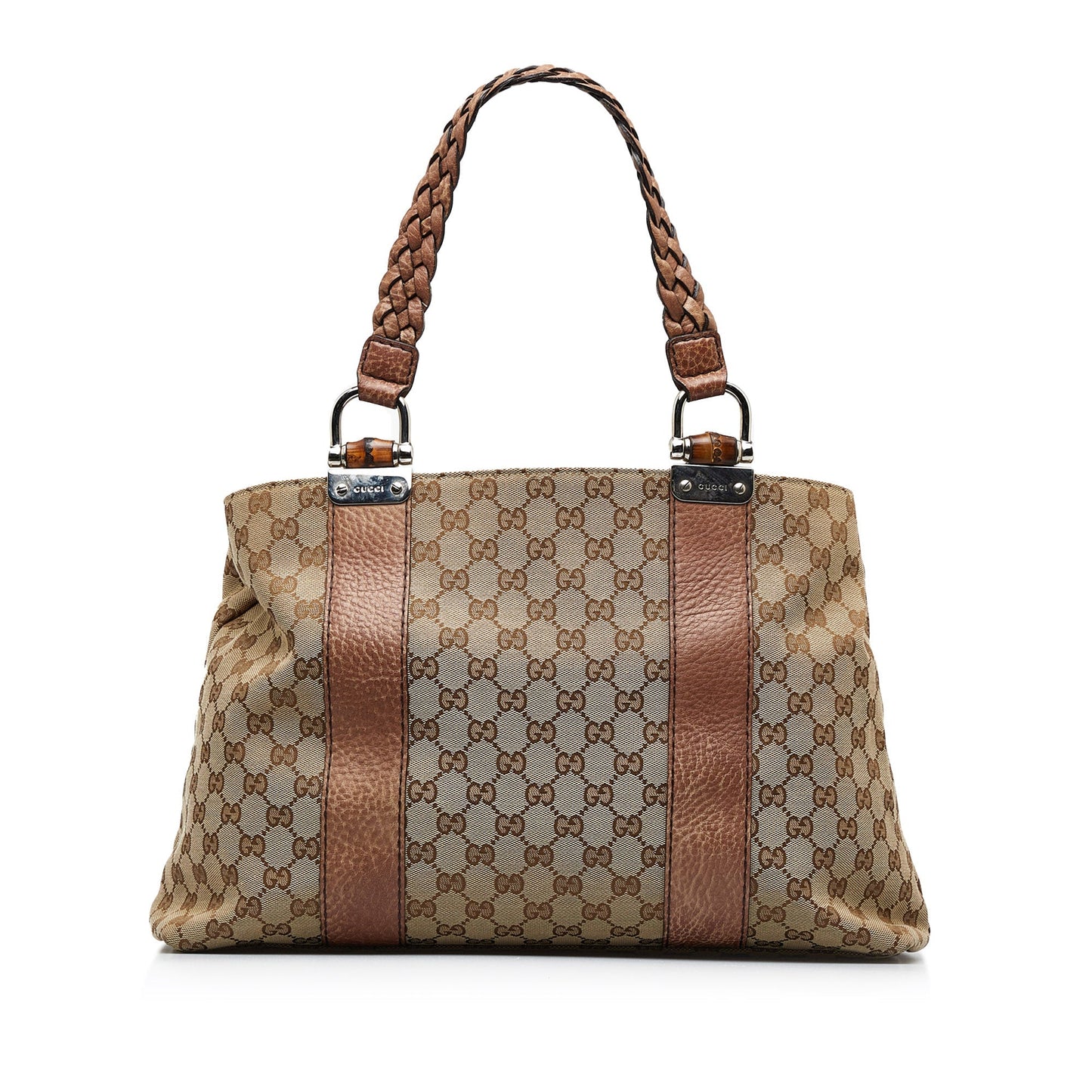 Luxury Gucci Medium GG Canvas Bamboo Bar Tote Tote Bag
