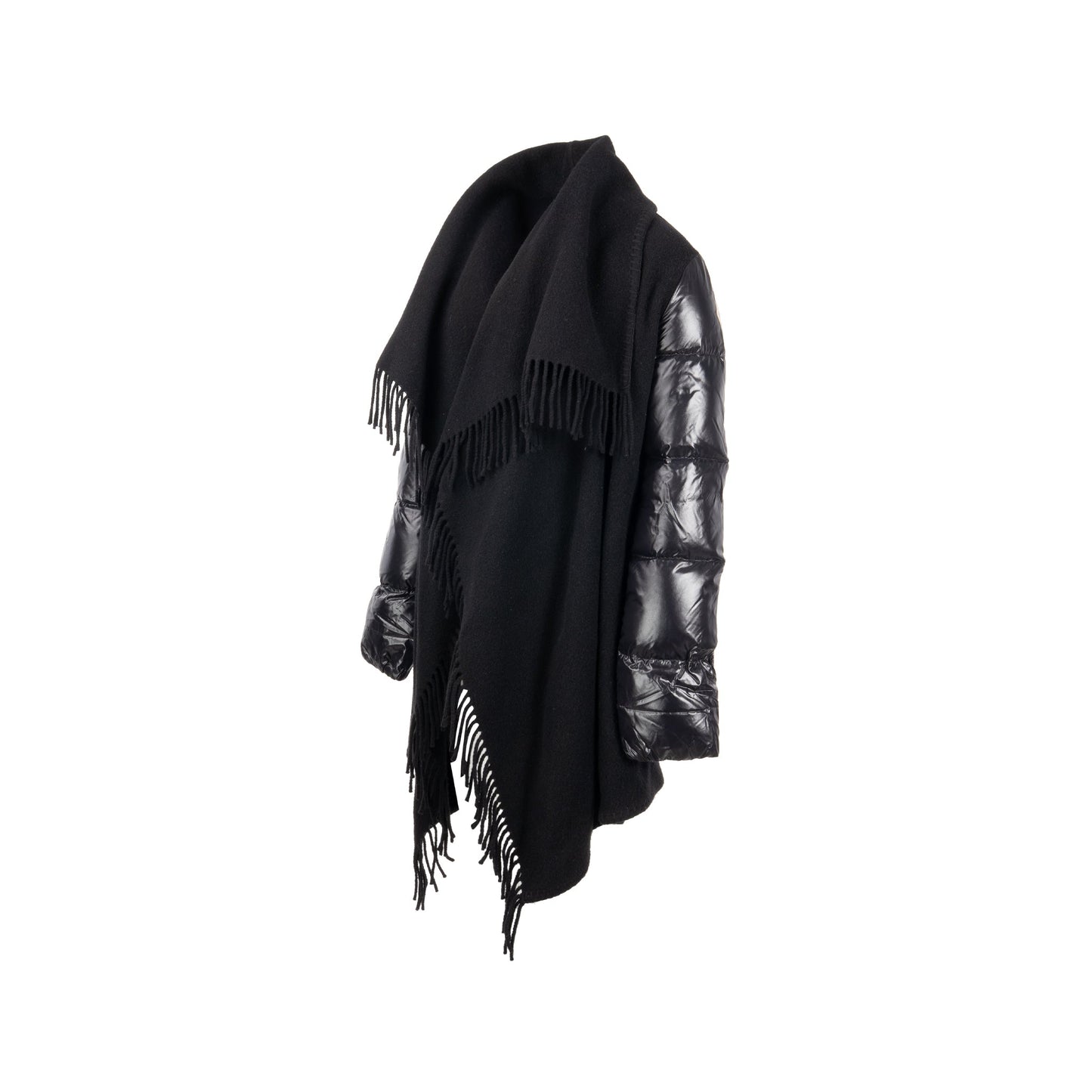 Moncler Size S Padded Wool Cardi-Coat Black