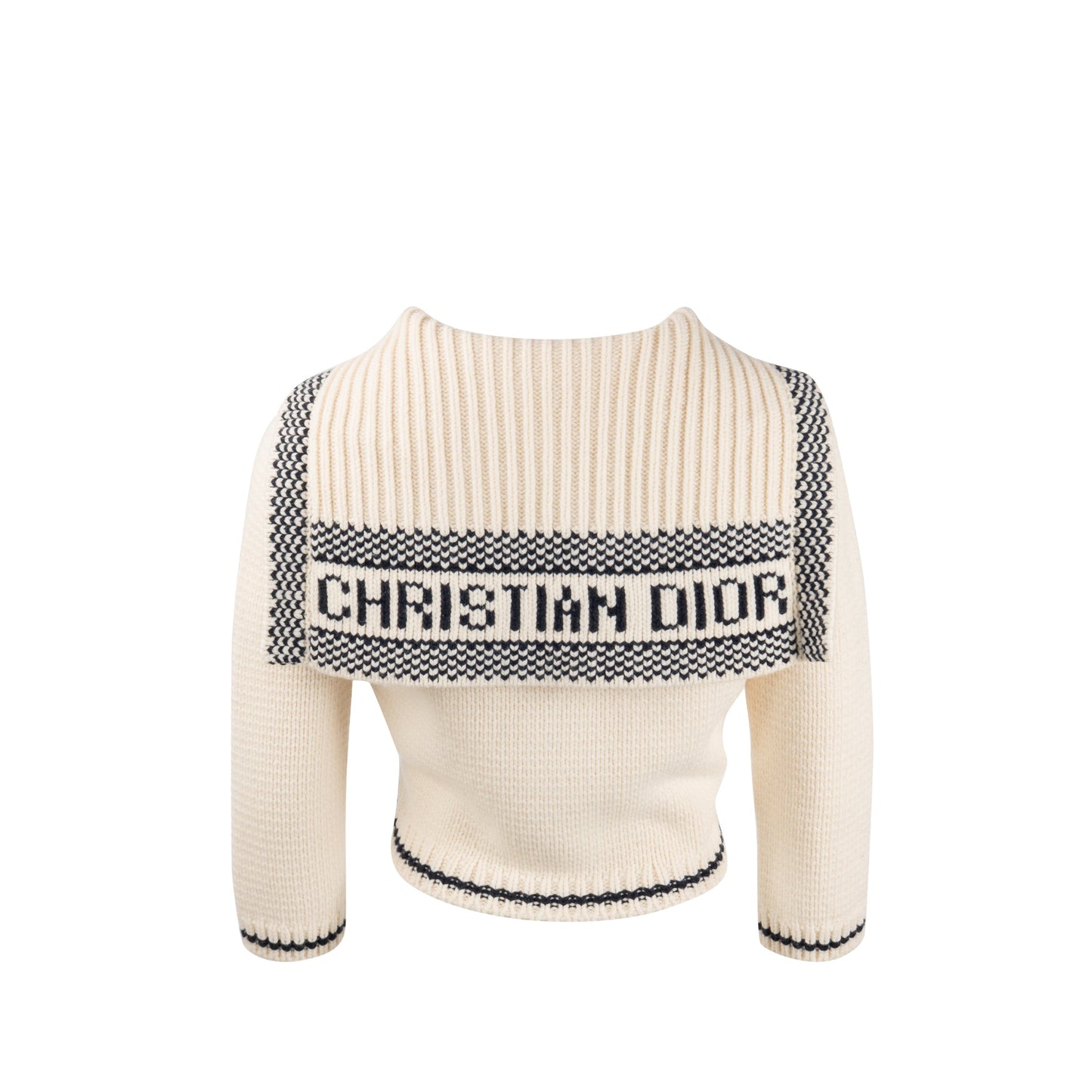 Dior Size 36 Marineiere Cardigan Virgin Wool/Cashmere Beige