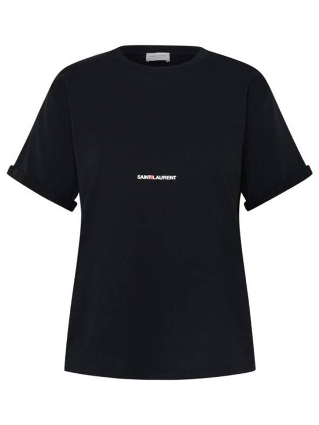 Luxury Saint Laurent Rive Gauche Short Sleeve T-Shirt Black