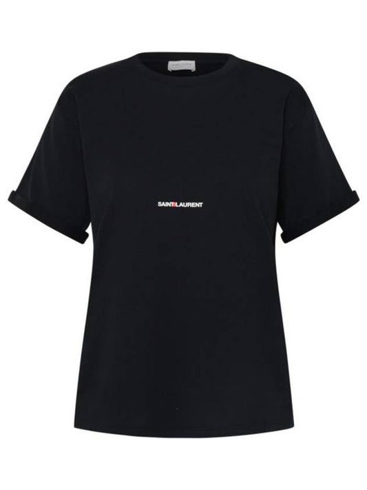 Luxury Saint Laurent Rive Gauche Short Sleeve T-Shirt Black