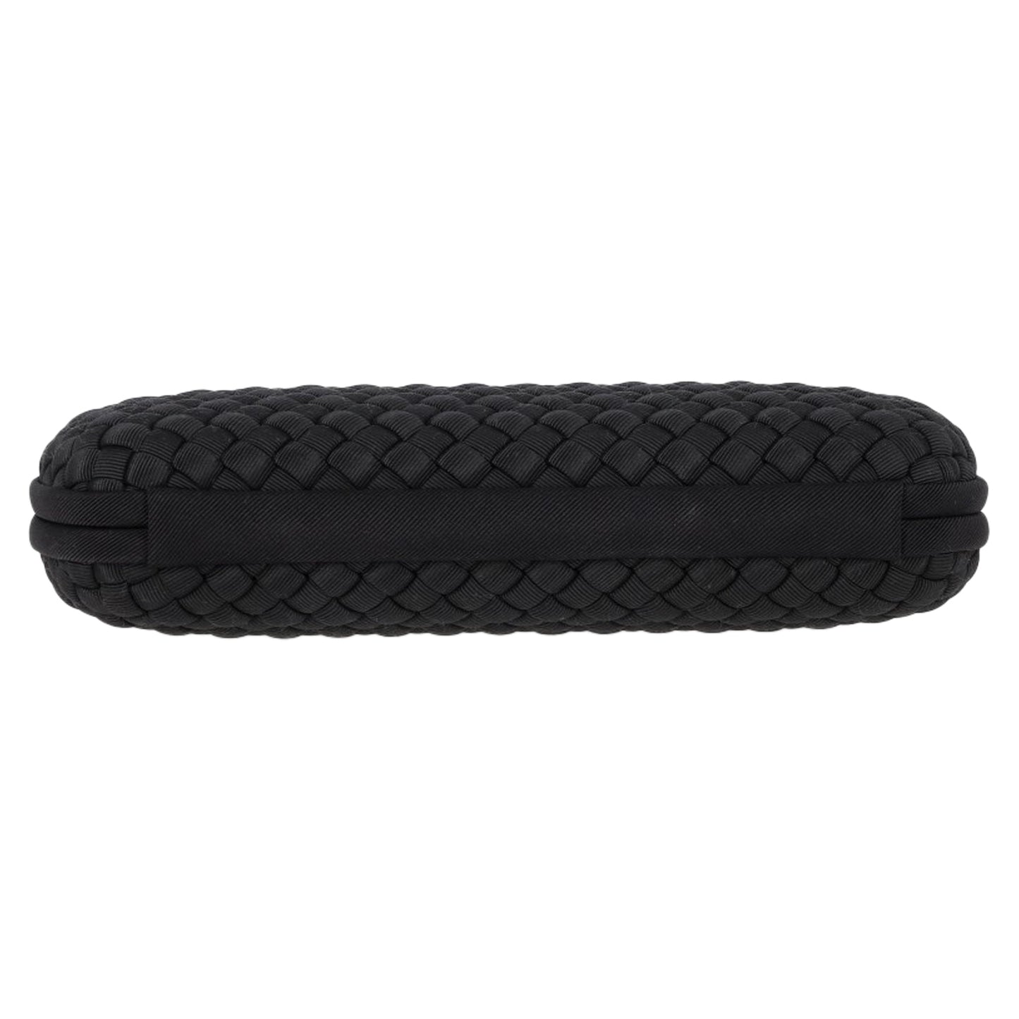 Luxury Bottega Veneta Long Knot Intrecciato Clutch Bag in Black Satin