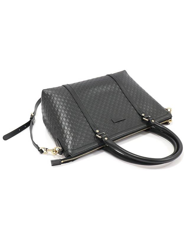 Luxury Gucci Trending 2025 449656 Black Microshima Leather Tote 2WAY