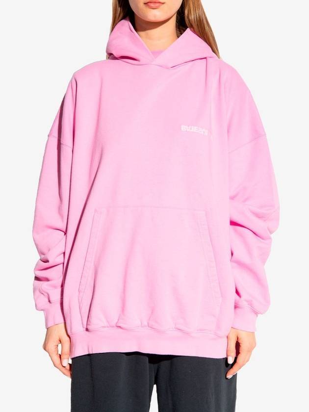 Luxury Balenciaga Logo Print Hoodie Pink