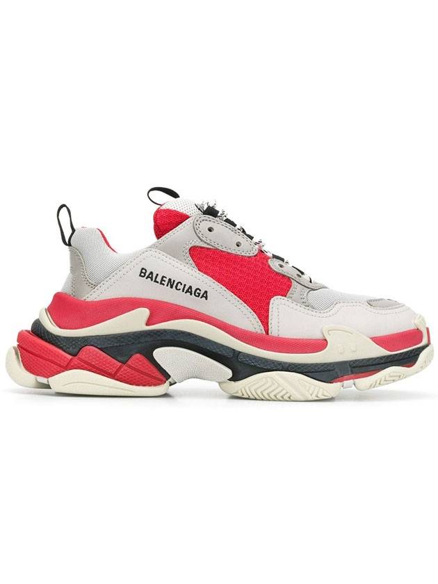 Luxury Balenciaga Triple S Low Top Sneakers Grey Red