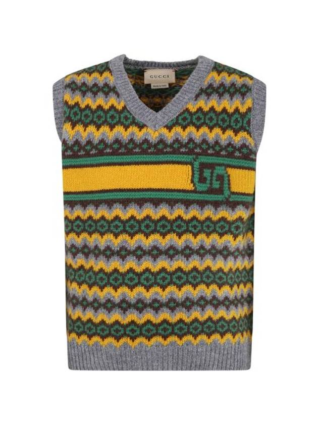 Luxury Gucci Trending 2025 Kids Wool Jacquard Vest