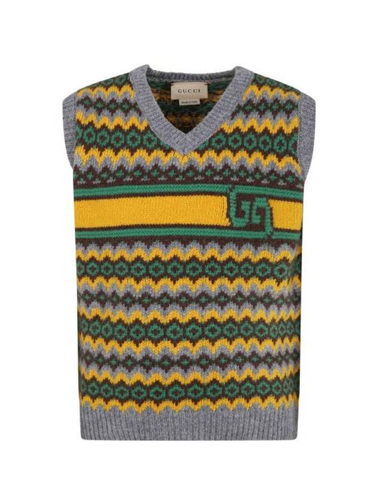 Luxury Gucci Trending 2025 Kids Wool Jacquard Vest