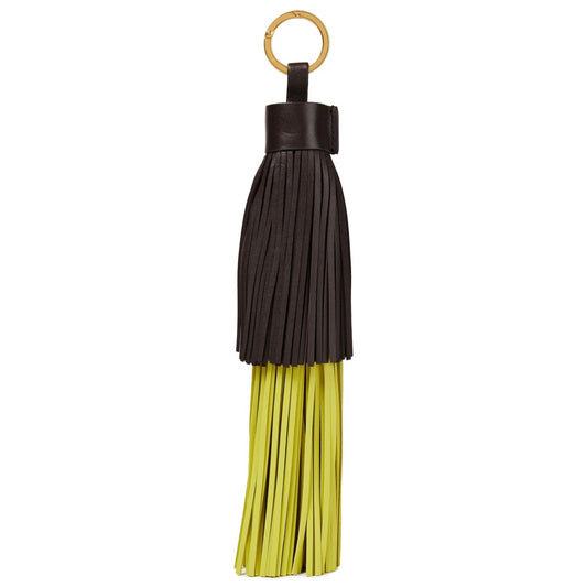 Luxury Bottega Veneta Tesla Two Tone Leather Keychain