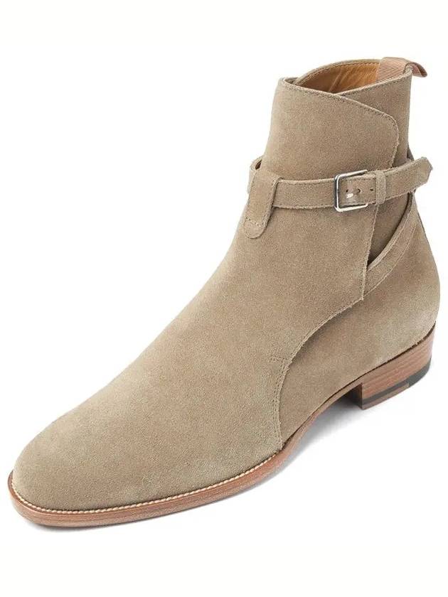 Luxury Saint Laurent Jodhpur Wyatt 30 Suede Ankle Boots Tobacco