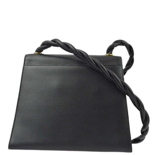 Luxury Chanel Black Caviar Braided Shoulder Bag
