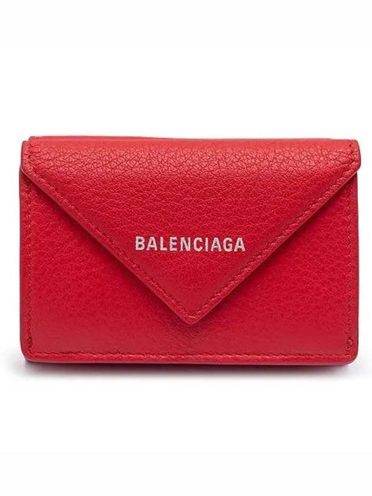 Luxury Balenciaga Papier Mini Half Wallet Red