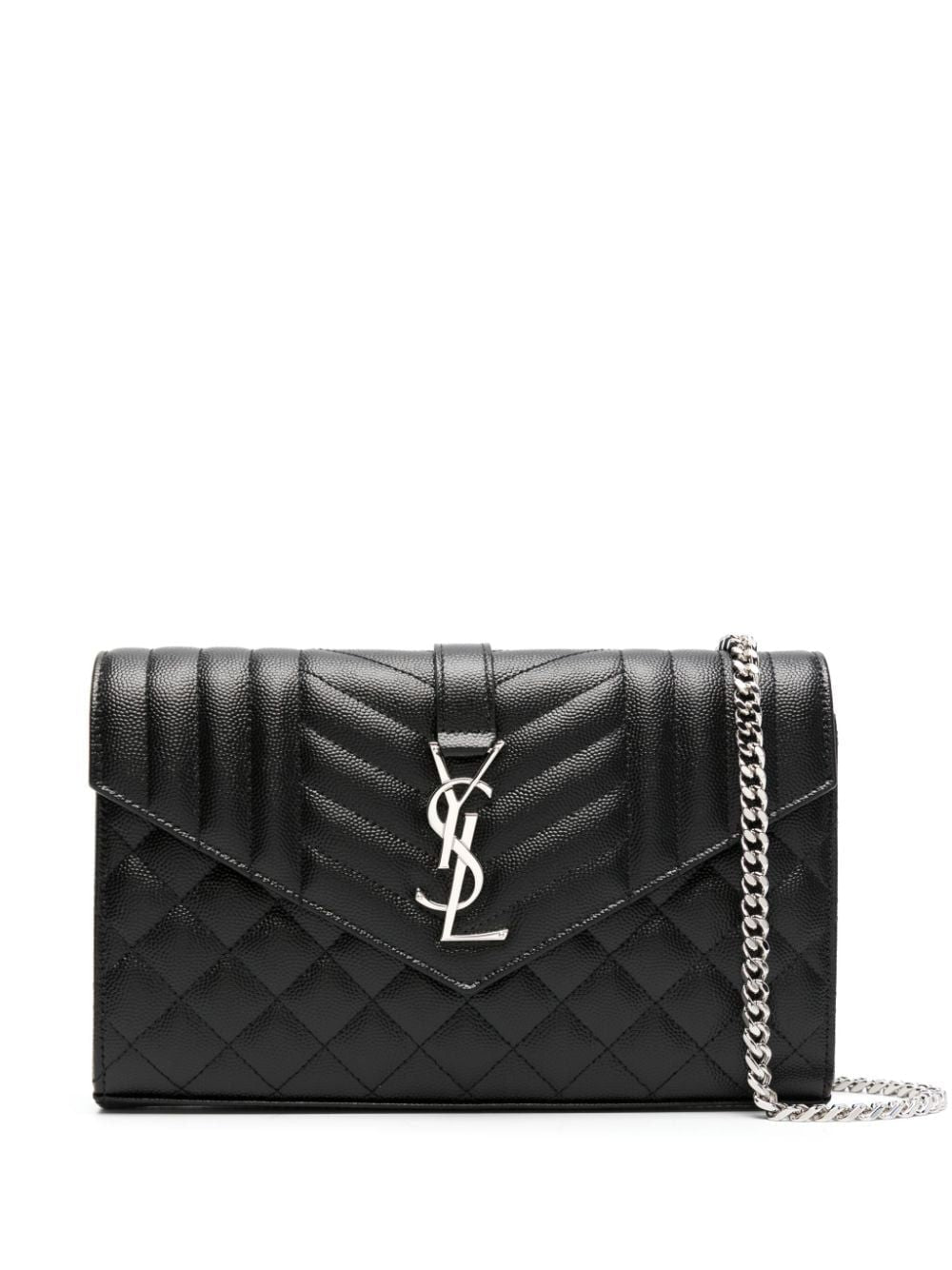 Luxury Saint Laurent Women's Matelasse Grain Quilted Clutch in Neronero | 620280BOW9210001000