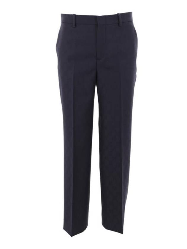 Luxury Gucci Trending 2025 GG Wool Straight Pants Dark Blue