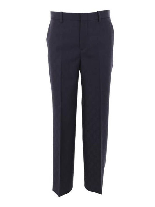 Luxury Gucci Trending 2025 GG Wool Straight Pants Dark Blue
