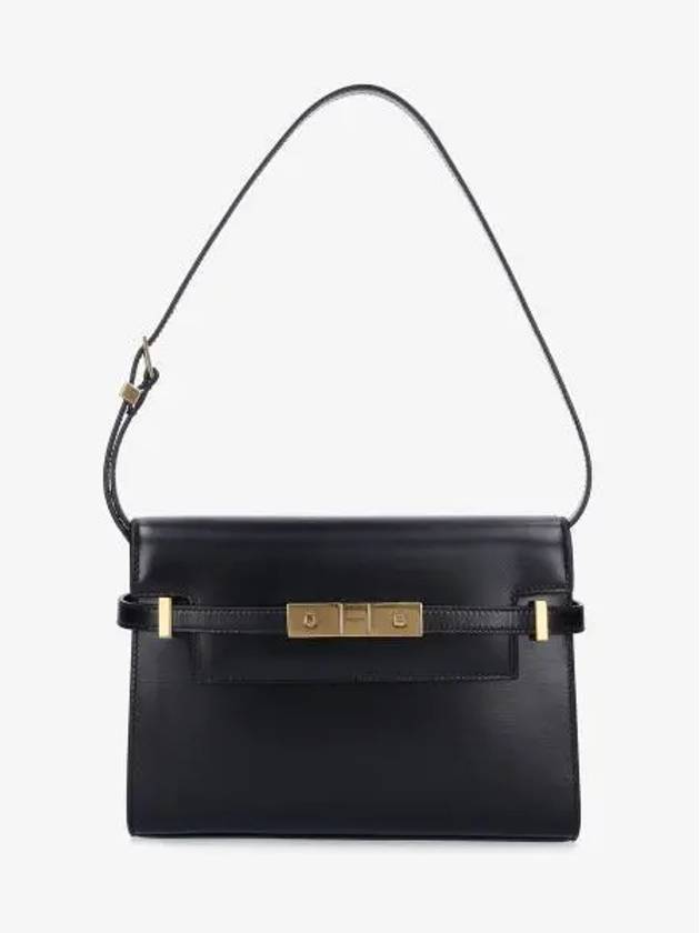 Luxury Saint Laurent Manhattan Small Shoulder Bag Leather Black