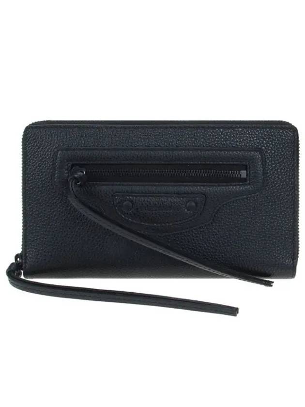 Luxury Balenciaga Neo Classic Zipper Long Wallet Black