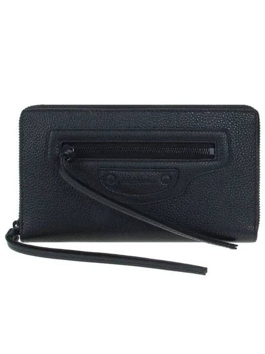 Luxury Balenciaga Neo Classic Zipper Long Wallet Black
