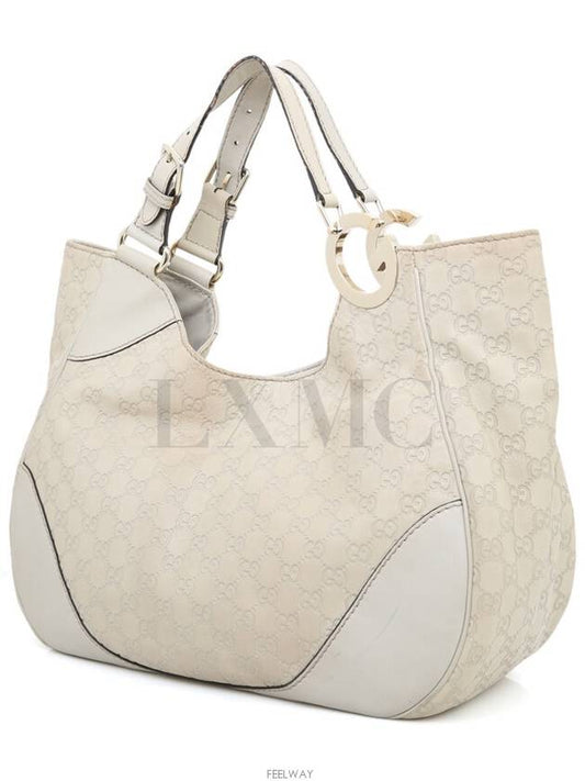 Luxury Gucci Trending 2025 Seema GG logo shoulder tote bag 203504 white gold