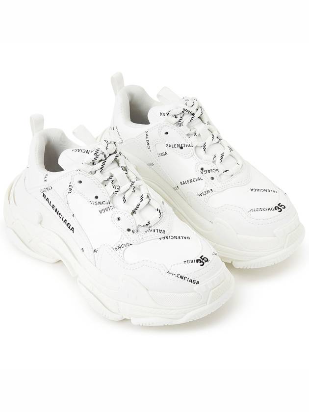 Luxury Balenciaga Triple S All-Over Logo Low Top Sneakers White