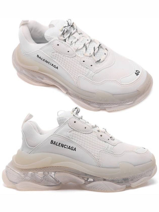 Luxury Balenciaga Triple S Clear Sole Low Top Sneakers White