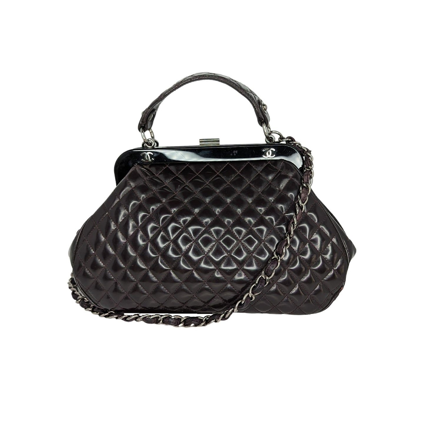 Luxury Chanel bag Vintage Mademoiselle Frame Satchel