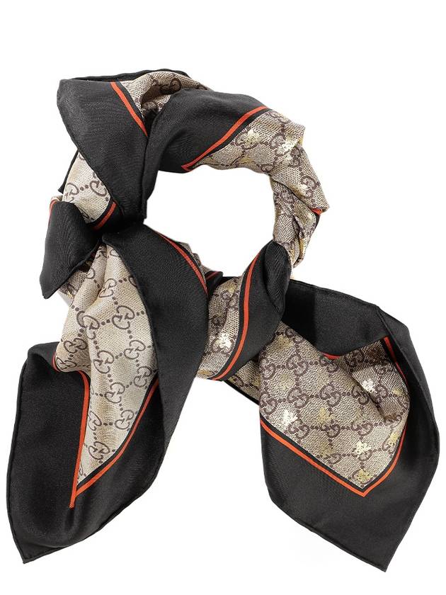 Luxury Gucci Trending 2025 GG Bee Silk Scarf Brown