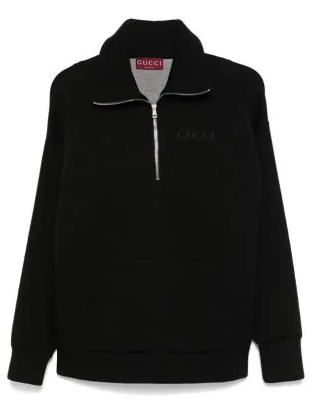 Luxury Gucci Trending 2025 Viscose Jersey Zip Sweatshirt Black