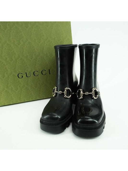 Luxury Gucci Trending 2025 Women's Horsebit Ankle Chelsea Boots Black