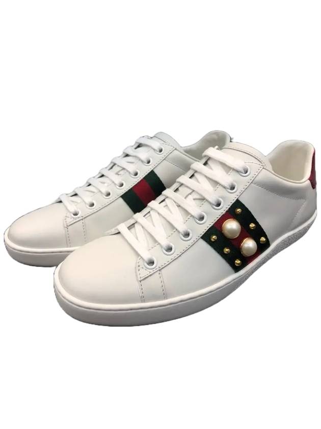 Luxury Gucci Trending 2025 Ace Stud Leather Low Top Sneakers White