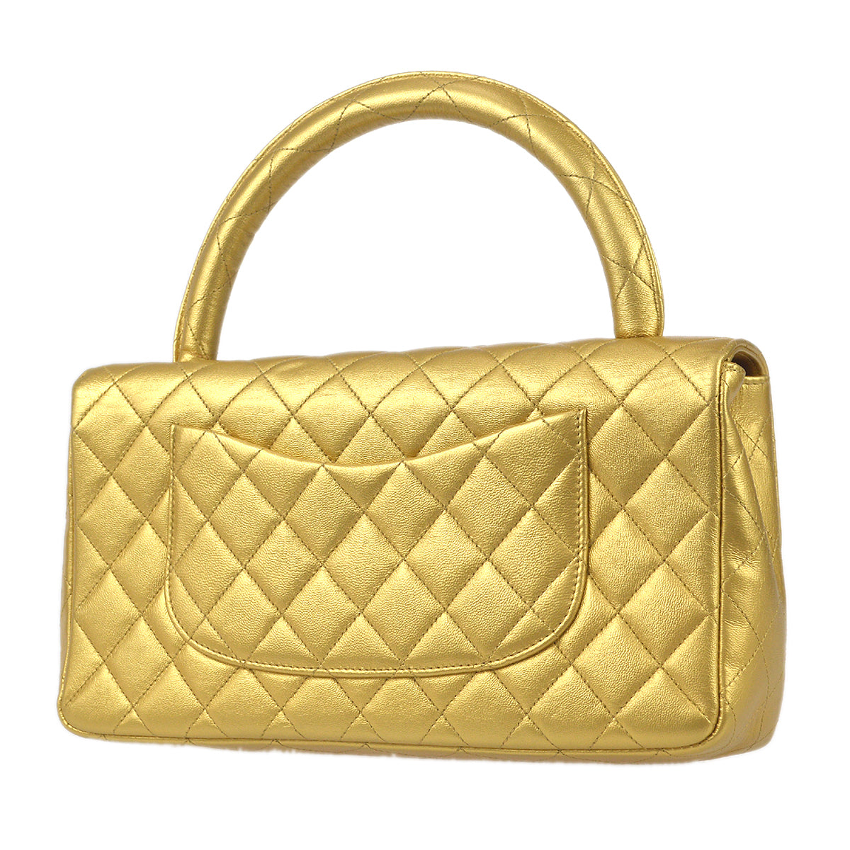 Luxury Chanel 1991-1994 Classic Flap Handbag Gold Lambskin